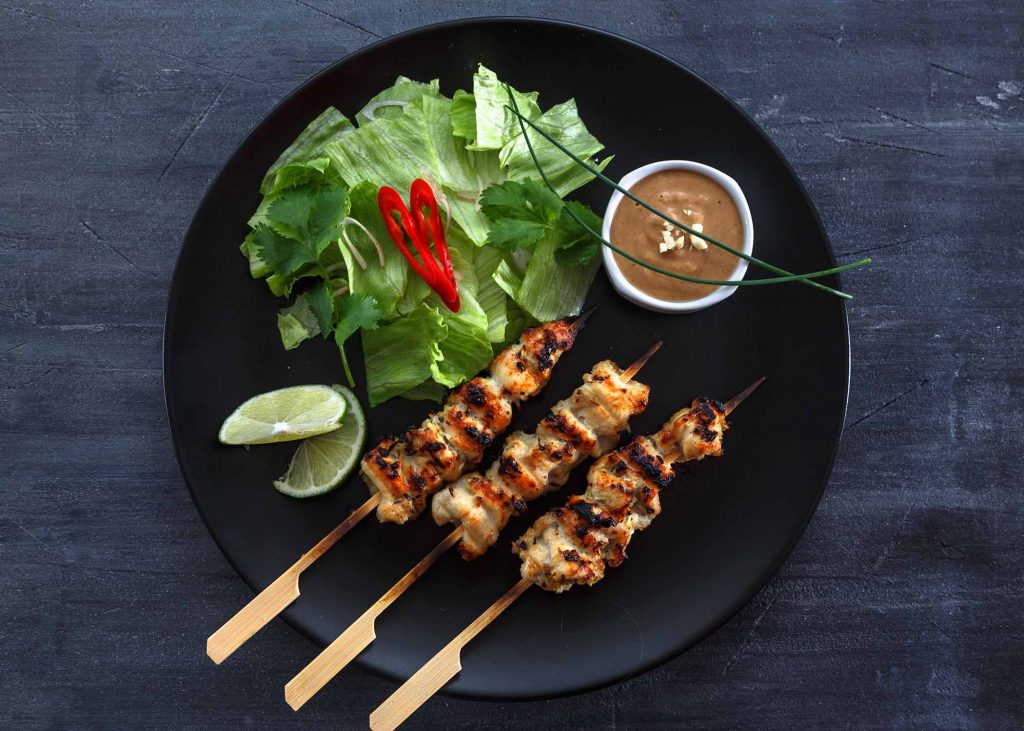 Home made Chicken satay sticks Relentless